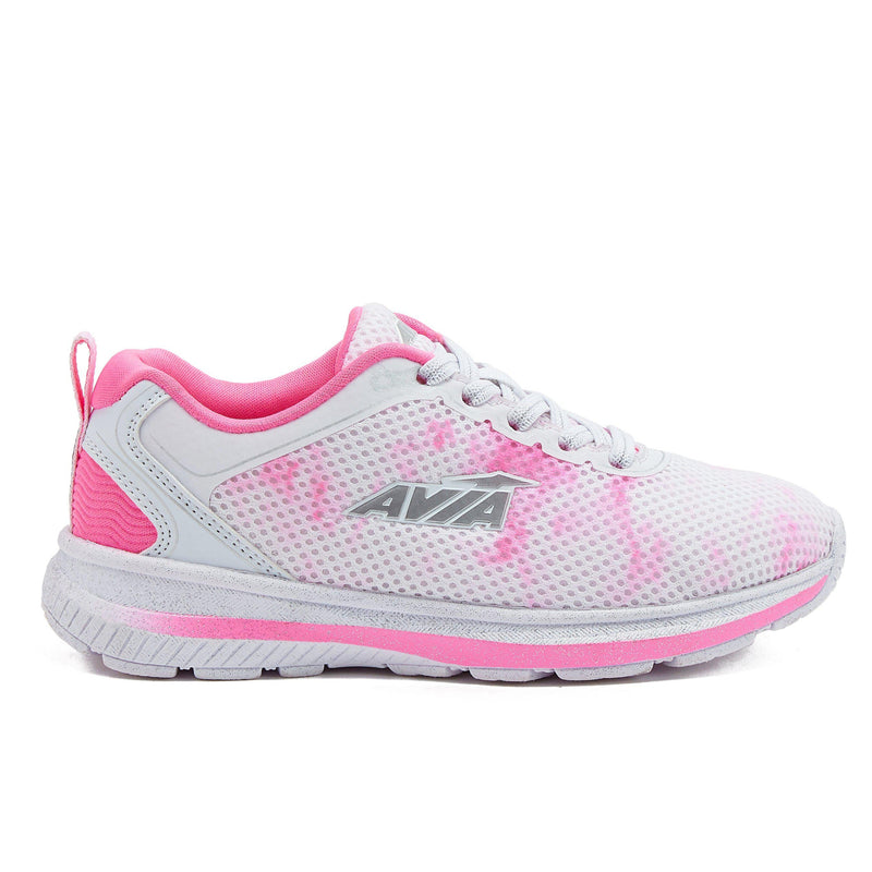 Avia multi-color dark pink and white girls slip-on sneaker 