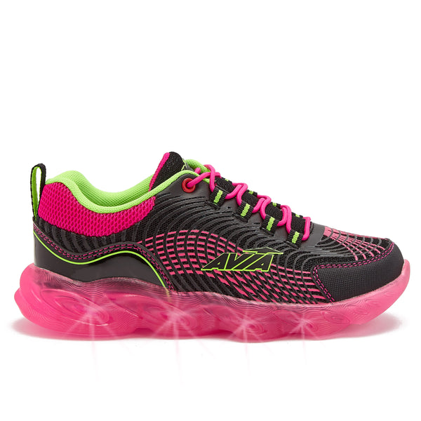 Avia avi-ignite light up lace slip-on no tie sneakers with bright colors and lights