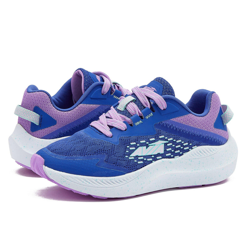 Avia little kid running sneaker in royal blue and lilac