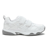 White Avia mens non-slip sneakers with grey trim and hook and loop closure
