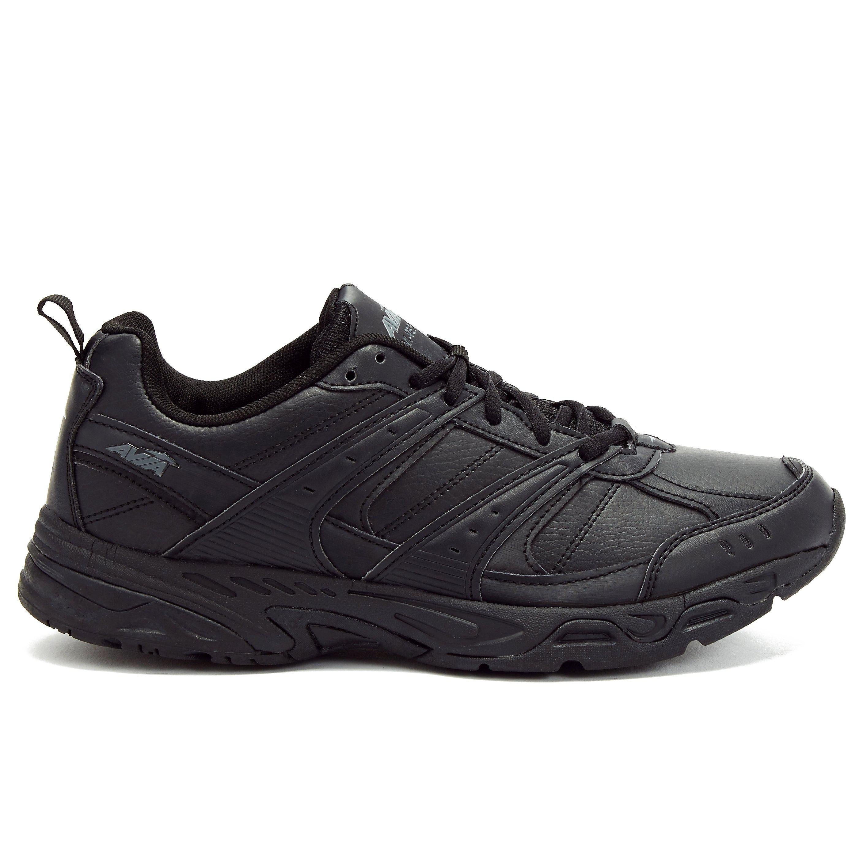 Jet black lace up Avia training sneakers for men 